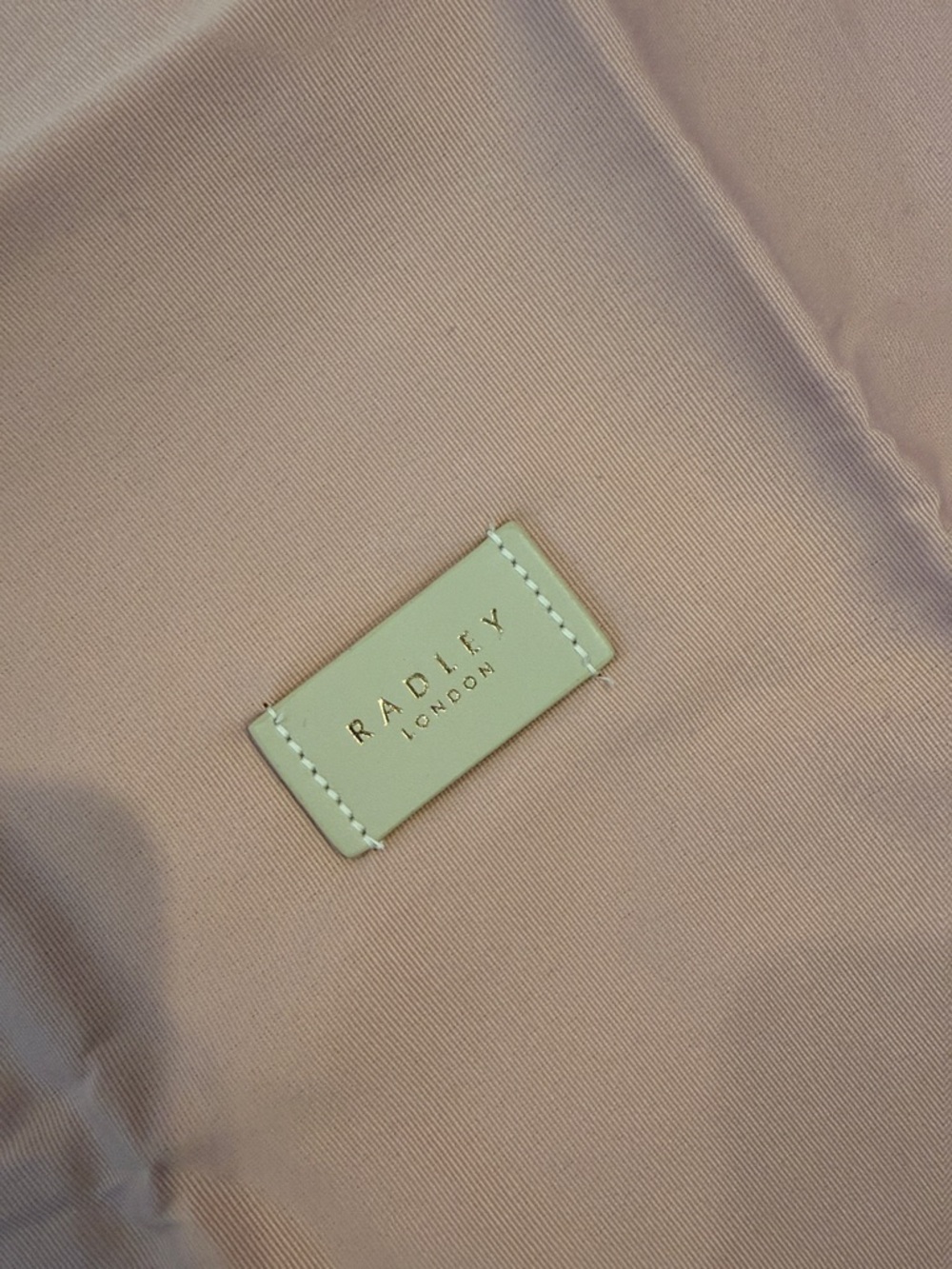 RADLEY LONDON Light Pink Drawstring Dust Bag with Logo Patch - Picture 3 of 5